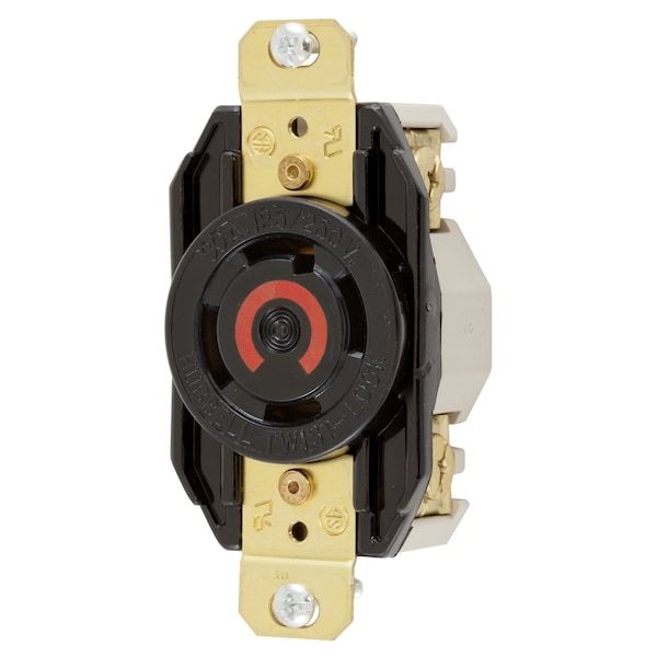 Locking Receptacle, L14-30R, 30 A, 125/250V AC, Single Phase, 3 Pole, Flush Mount, Screw Terminals